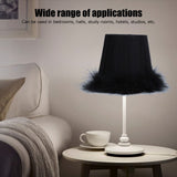 6Pcs Cloth Pendant Lamp Shade with Feather Edge Chandelier Lampshade Light Decoration Accessories - Extra Image