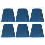 6PCS Modern Simple Lampshade Cloth Lampshade for Crystal Clip On Chandelier Wall Lamp Blue