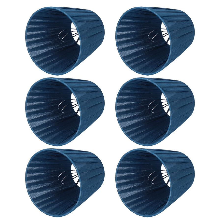 6PCS Modern Simple Lampshade Cloth Lampshade for Crystal Clip On Chandelier Wall Lamp Blue