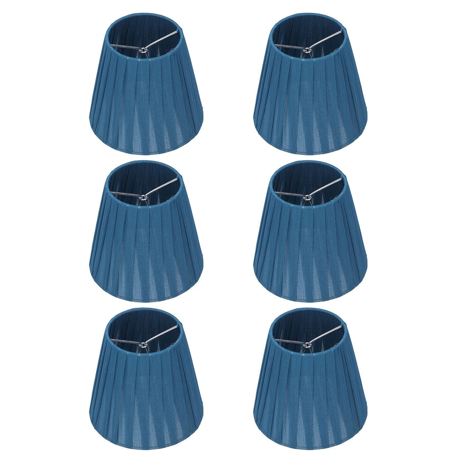6PCS Modern Simple Lampshade Cloth Lampshade for Crystal Clip On Chandelier Wall Lamp Blue