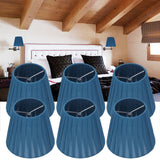 6PCS Modern Simple Lampshade Cloth Lampshade for Crystal Clip On Chandelier Wall Lamp Blue - Extra Image