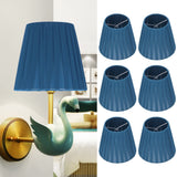6PCS Modern Simple Lampshade Cloth Lampshade for Crystal Clip On Chandelier Wall Lamp Blue