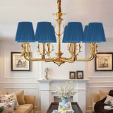 6PCS Modern Simple Lampshade Cloth Lampshade for Crystal Clip On Chandelier Wall Lamp Blue - Extra Image