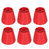 6Pcs Lampshade Modern Fabric Table Lamp Cover for Crystal Chandelier Wall Light Red