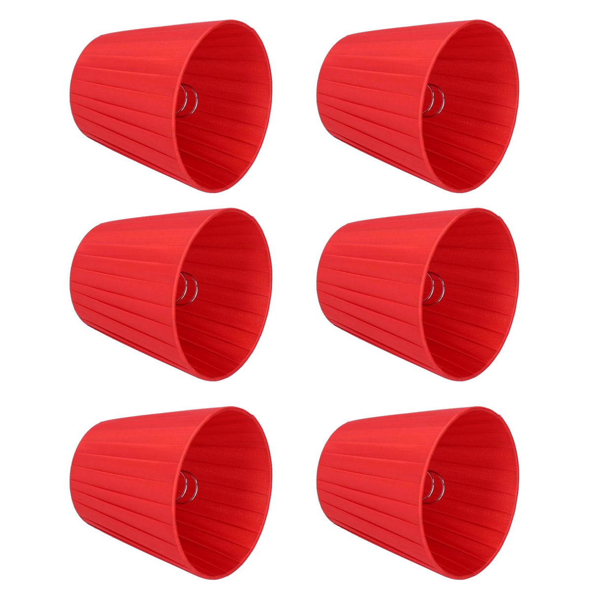 6Pcs Lampshade Modern Fabric Table Lamp Cover for Crystal Chandelier Wall Light Red