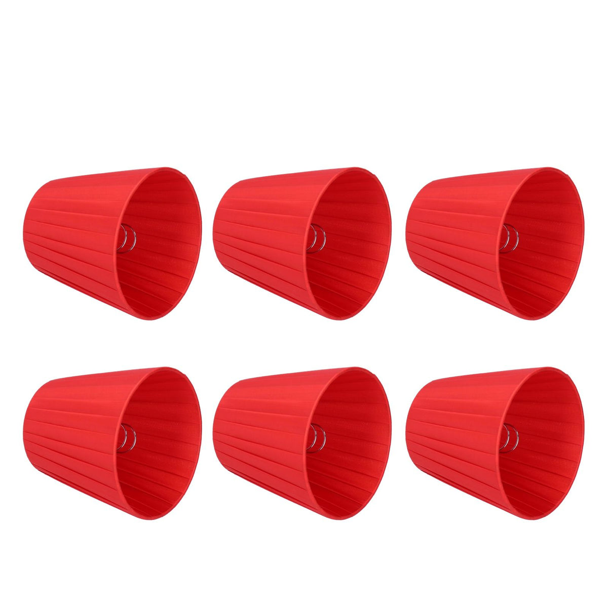 6Pcs Lampshade Modern Fabric Table Lamp Cover for Crystal Chandelier Wall Light Red