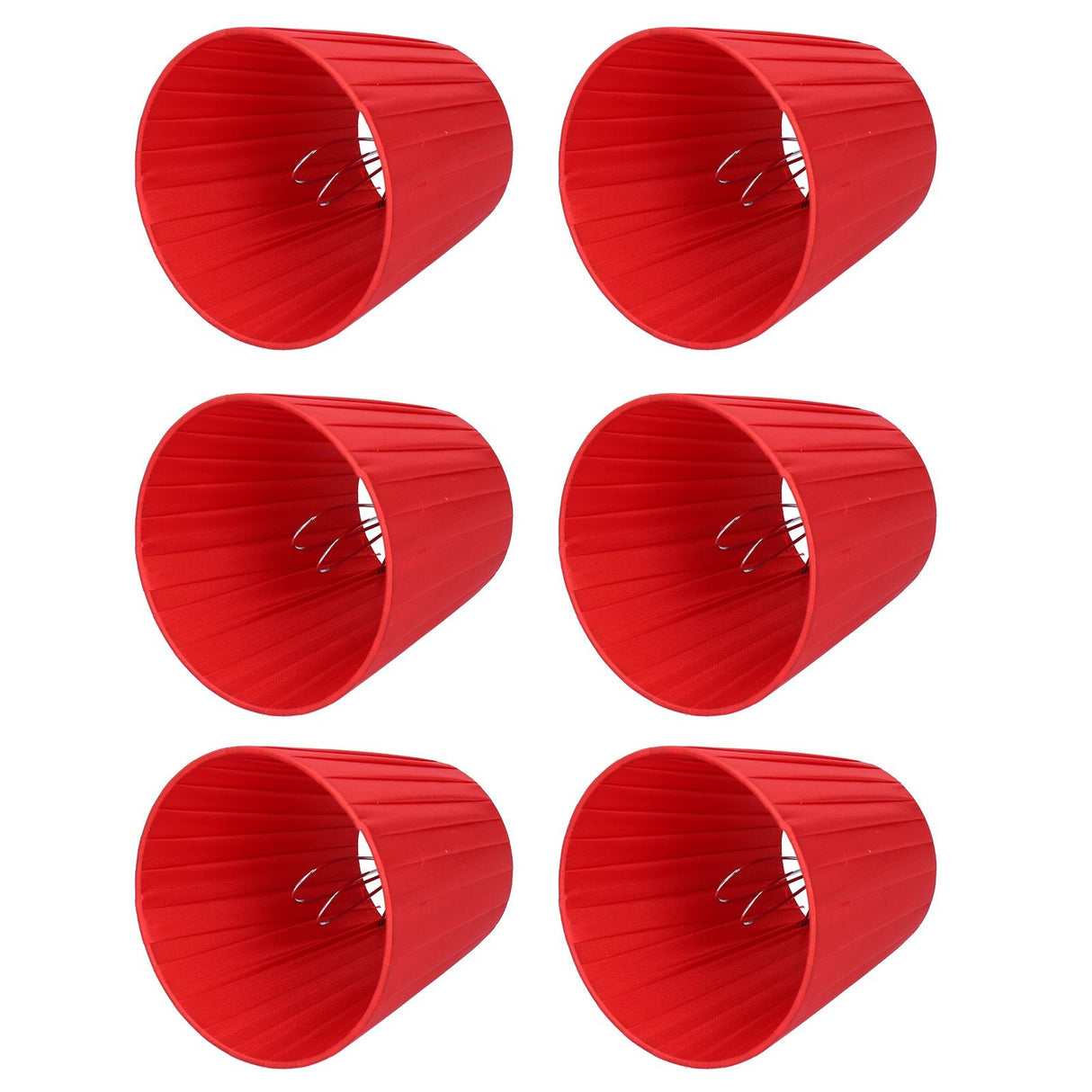 6Pcs Lampshade Modern Fabric Table Lamp Cover for Crystal Chandelier Wall Light Red