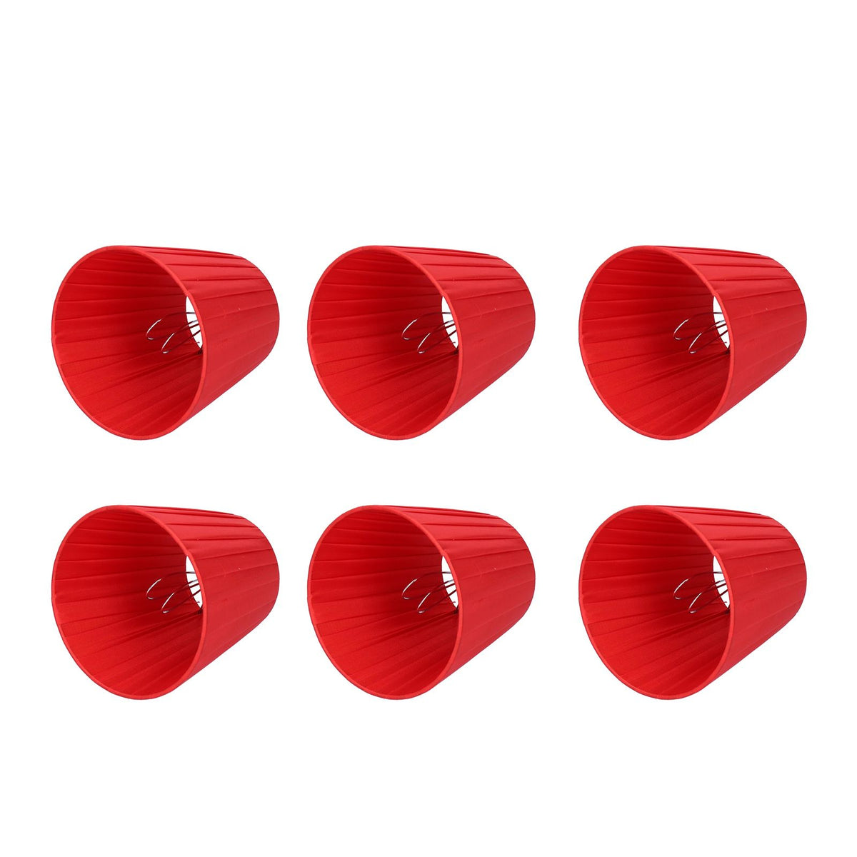 6Pcs Lampshade Modern Fabric Table Lamp Cover for Crystal Chandelier Wall Light Red