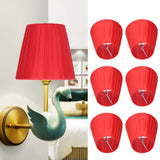 6Pcs Lampshade Modern Fabric Table Lamp Cover for Crystal Chandelier Wall Light Red