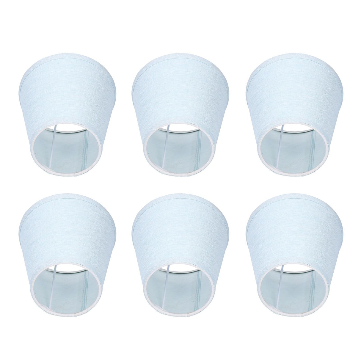 6pcs Sky Blue Cloth Lampshade Wall Lamp Cover Shades Modern Simple Decoration for E14 Screw Chandelier