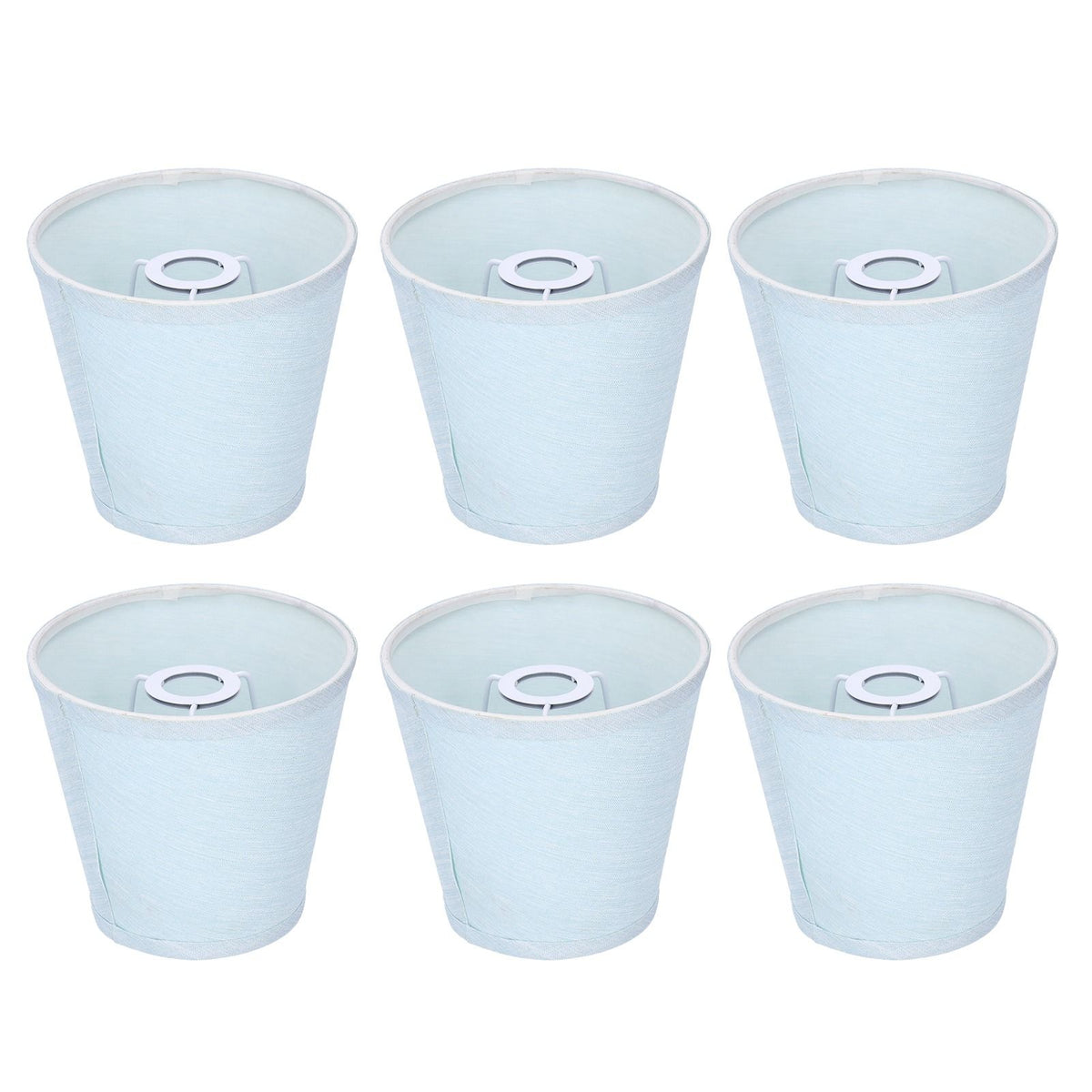 6pcs Sky Blue Cloth Lampshade Wall Lamp Cover Shades Modern Simple Decoration for E14 Screw Chandelier