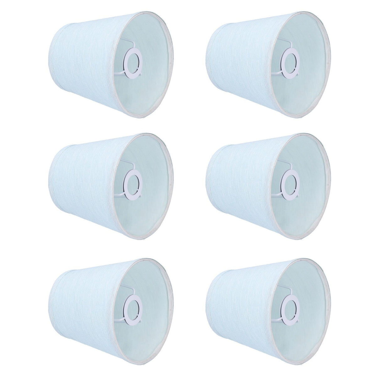 6pcs Sky Blue Cloth Lampshade Wall Lamp Cover Shades Modern Simple Decoration for E14 Screw Chandelier