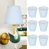 6pcs Sky Blue Cloth Lampshade Wall Lamp Cover Shades Modern Simple Decoration for E14 Screw Chandelier - Extra Image