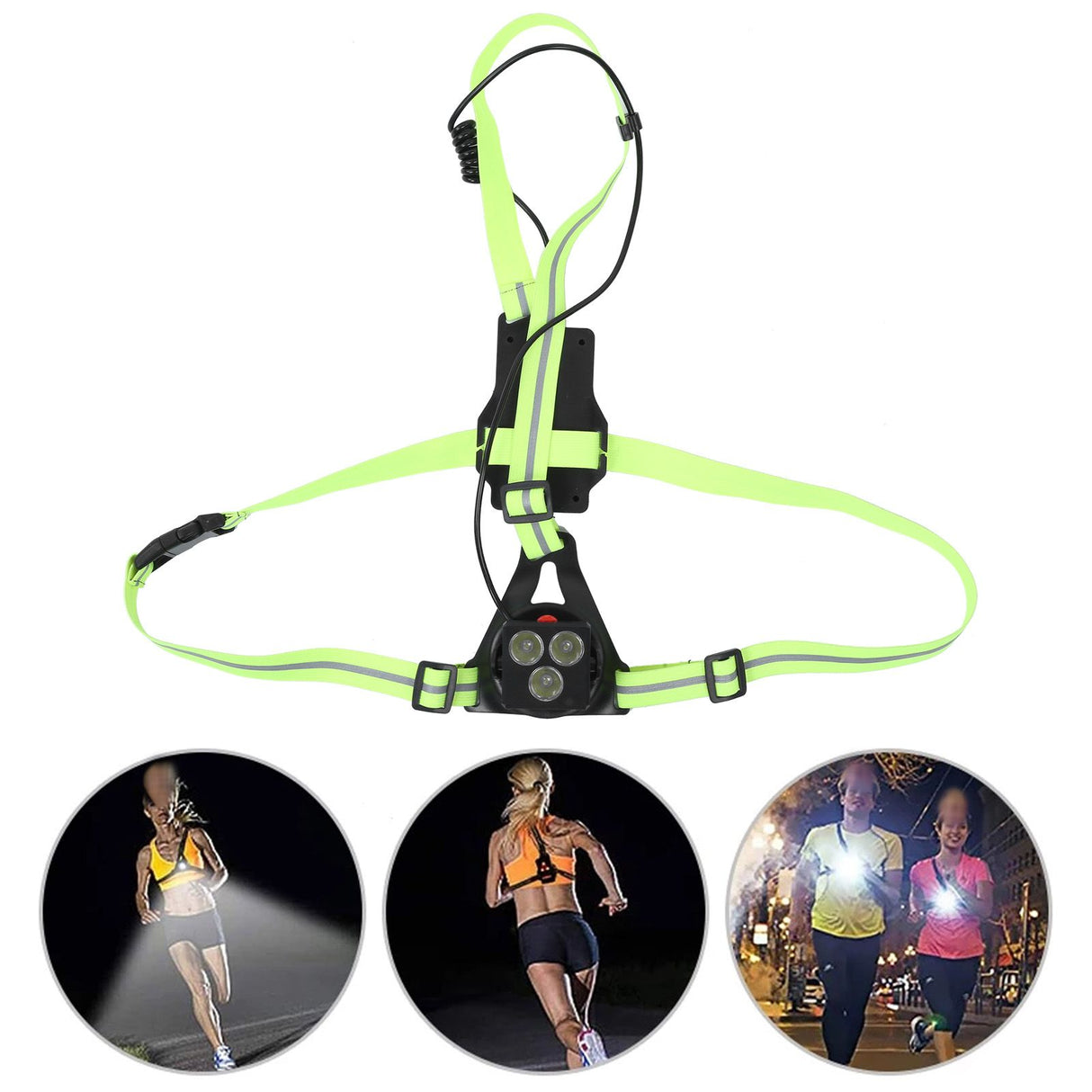 LED Night Running Lights USB Charging Chest Lamp Safety Warning Light for Outdoor Camping Hiking