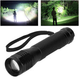 Bright P8 LED Flashlight Rotating Zoomable Torch Lamp IPX5 Waterproof for Outdoor Camping Hiking Emergency