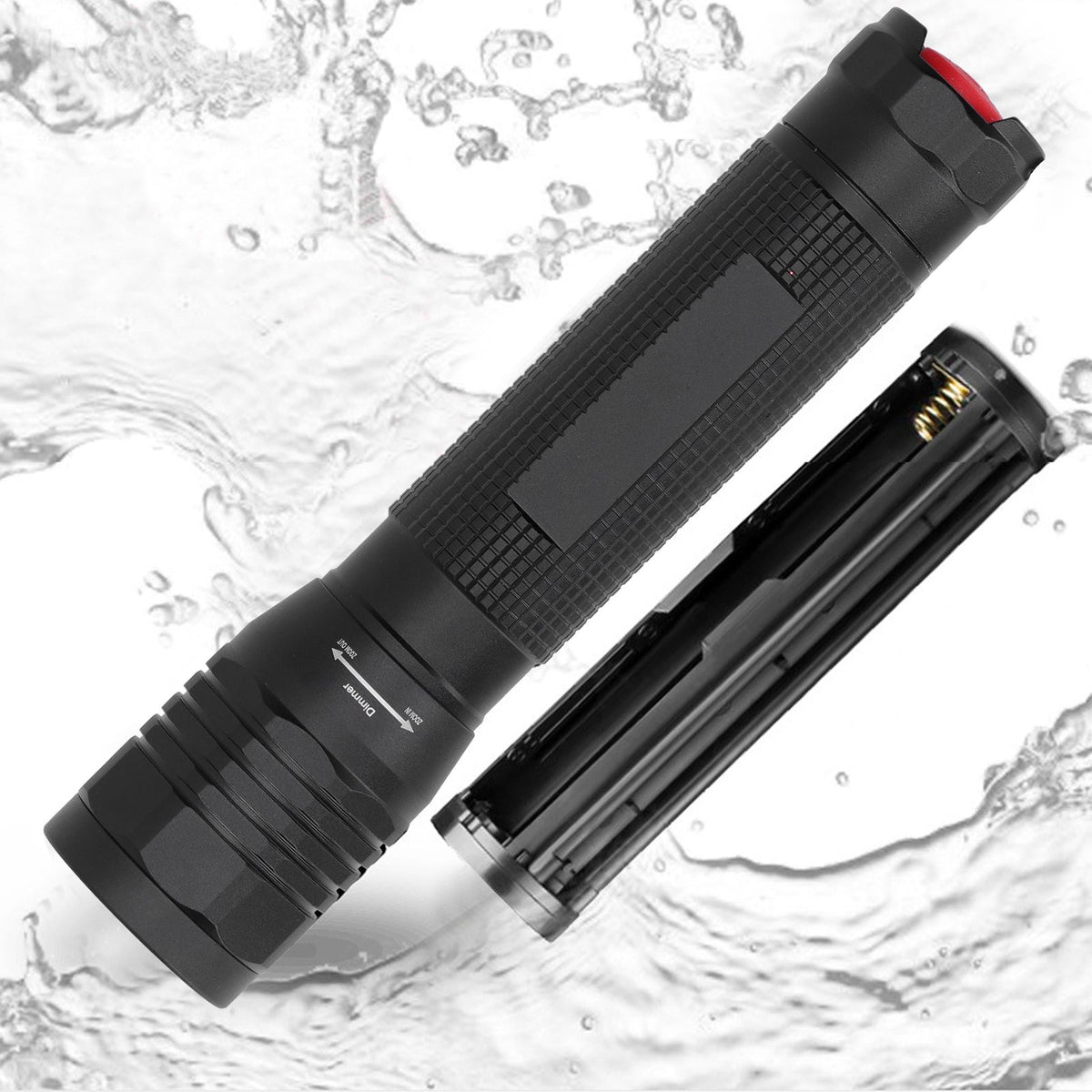 Bright P8 LED Flashlight Rotating Zoomable Torch Lamp IPX5 Waterproof for Outdoor Camping Hiking Emergency