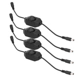 4Pcs 12V LED Brightness Dimmer Lamp Stepless Dimming Knob Controller Accessory Black - Side View