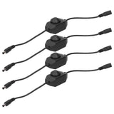 4Pcs 12V LED Brightness Dimmer Lamp Stepless Dimming Knob Controller Accessory Black