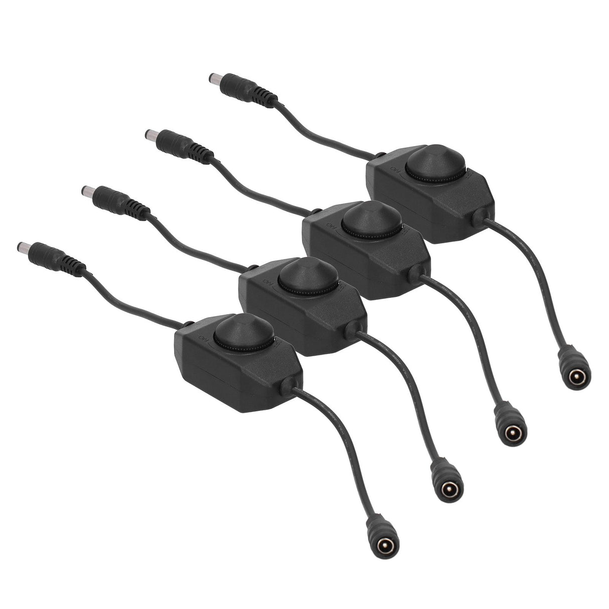 4Pcs 12V LED Brightness Dimmer Lamp Stepless Dimming Knob Controller Accessory Black