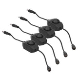 4Pcs 12V LED Brightness Dimmer Lamp Stepless Dimming Knob Controller Accessory Black