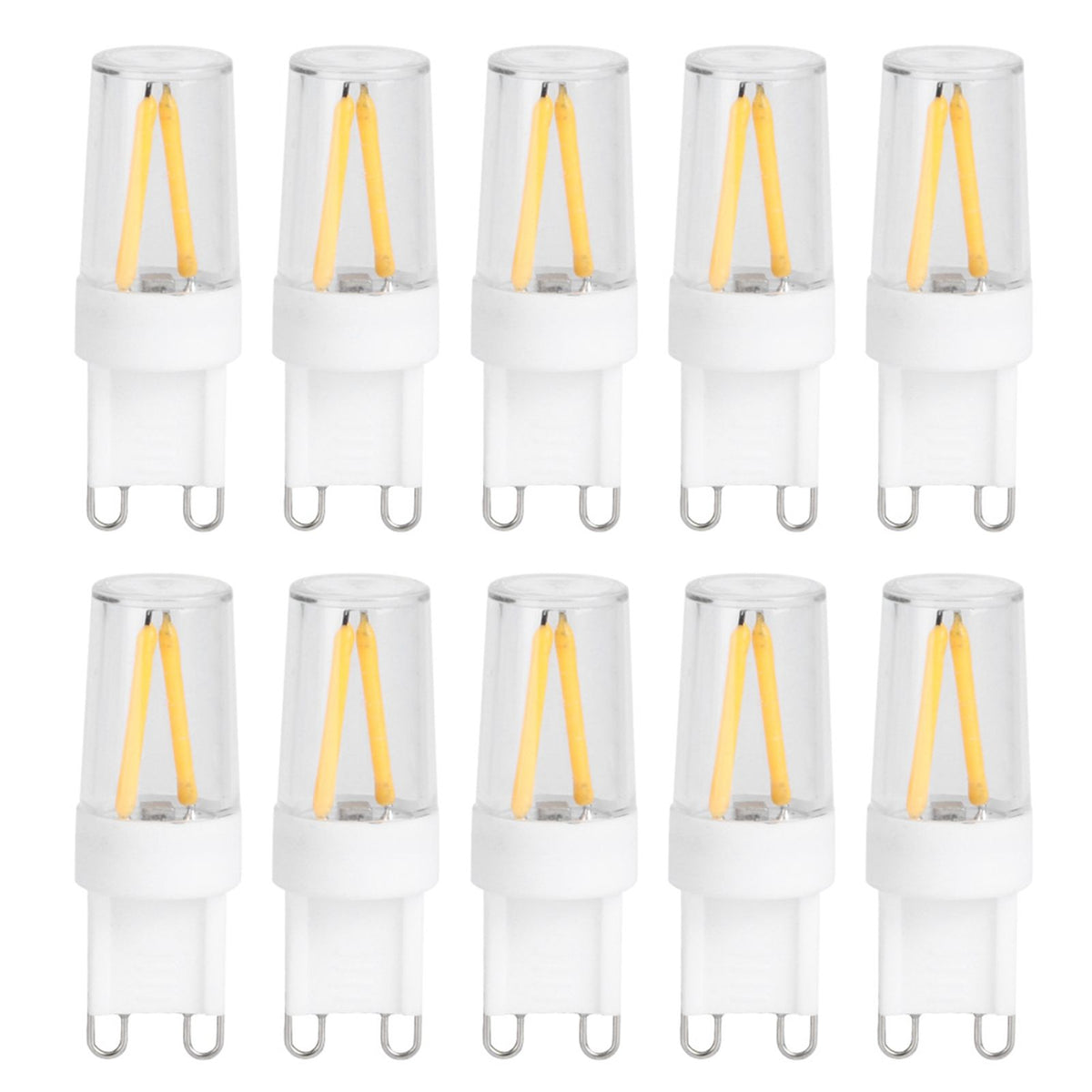 10Pcs G9 Base LED Light Bulbs 1.5W AC110V Bi‑Pin Bulb for Chandelier Ceiling Light Wall Lamp