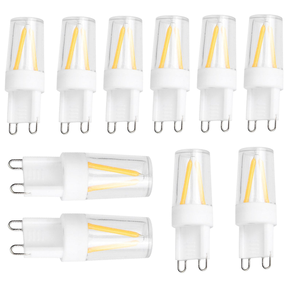 10Pcs G9 Base LED Light Bulbs 1.5W AC110V Bi‑Pin Bulb for Chandelier Ceiling Light Wall Lamp