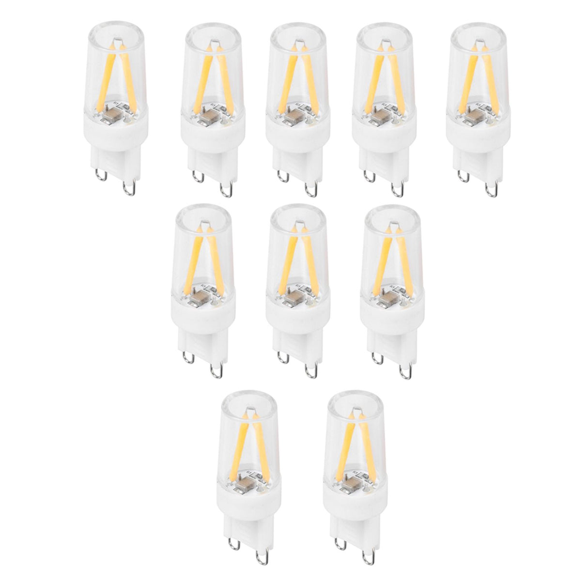 10Pcs G9 Base LED Light Bulbs 1.5W AC110V Bi‑Pin Bulb for Chandelier Ceiling Light Wall Lamp