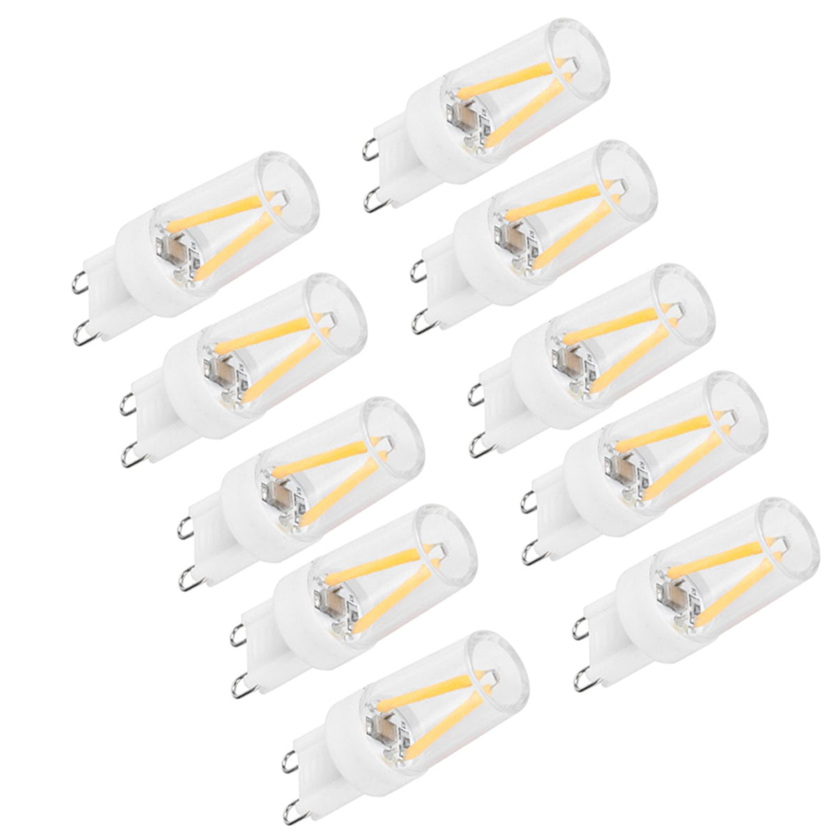 10Pcs G9 Base LED Light Bulbs 1.5W AC110V Bi‑Pin Bulb for Chandelier Ceiling Light Wall Lamp