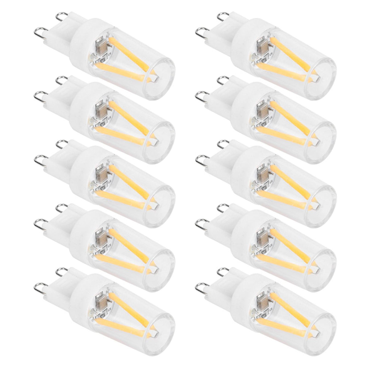 10Pcs G9 Base LED Light Bulbs 1.5W AC110V Bi‑Pin Bulb for Chandelier Ceiling Light Wall Lamp