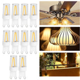 10Pcs G9 Base LED Light Bulbs 1.5W AC110V Bi‑Pin Bulb for Chandelier Ceiling Light Wall Lamp
