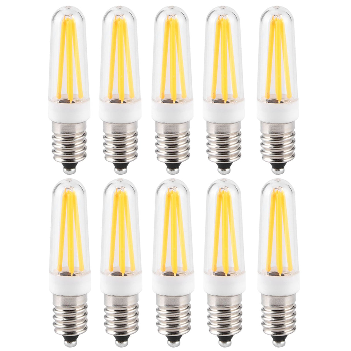 10Pcs 3W Small Bulb E14 Base Warm White Home Lighting Bulb for Chandelier Ceiling Light