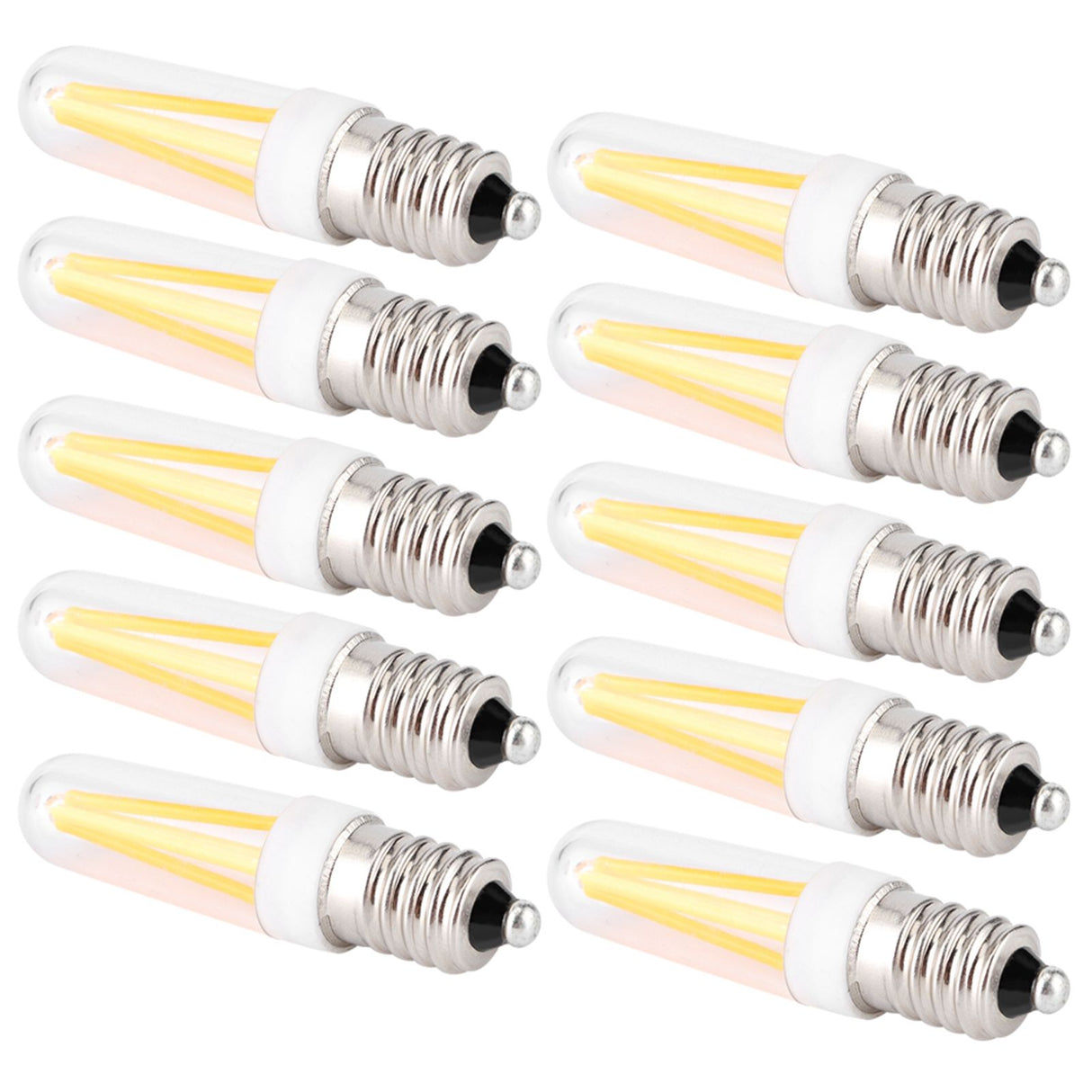 10Pcs 3W Small Bulb E14 Base Warm White Home Lighting Bulb for Chandelier Ceiling Light