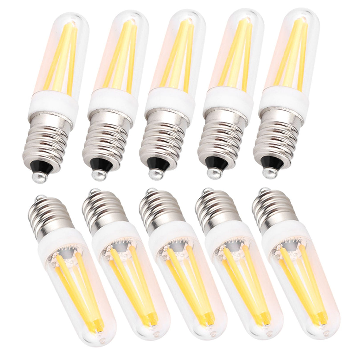 10Pcs 3W Small Bulb E14 Base Warm White Home Lighting Bulb for Chandelier Ceiling Light