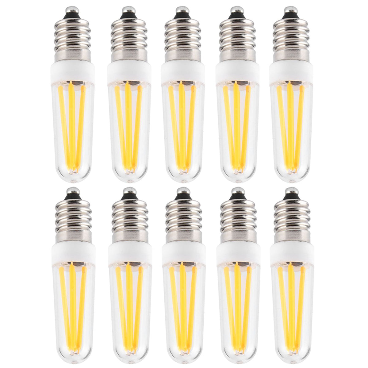 10Pcs 3W Small Bulb E14 Base Warm White Home Lighting Bulb for Chandelier Ceiling Light