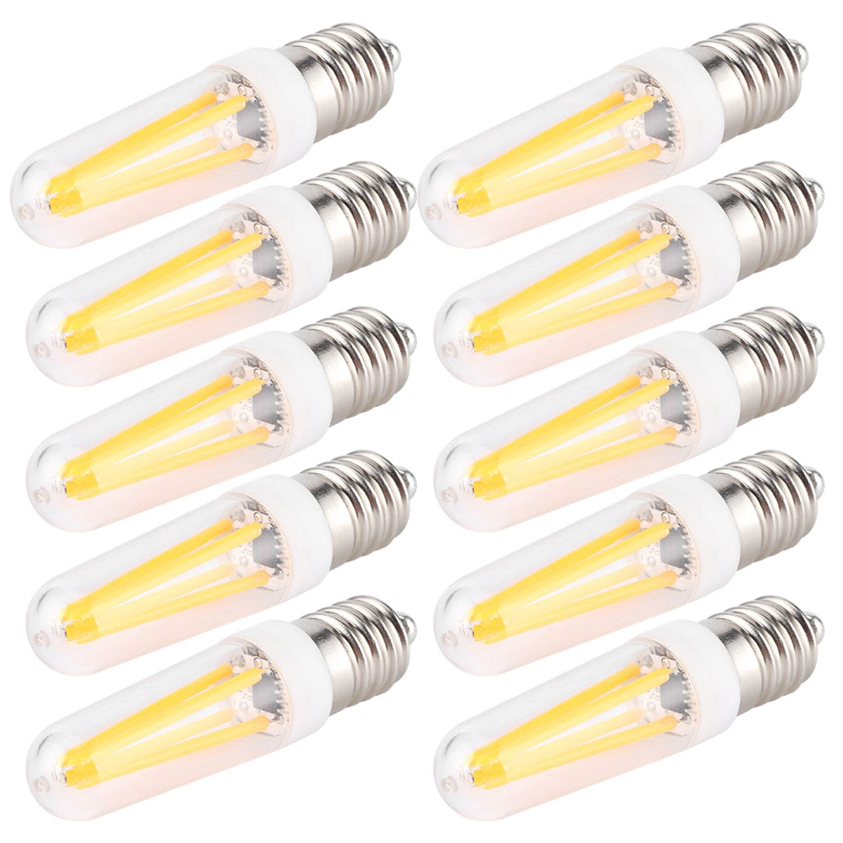 10Pcs 3W Small Bulb E14 Base Warm White Home Lighting Bulb for Chandelier Ceiling Light