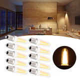 10Pcs 3W Small Bulb E14 Base Warm White Home Lighting Bulb for Chandelier Ceiling Light