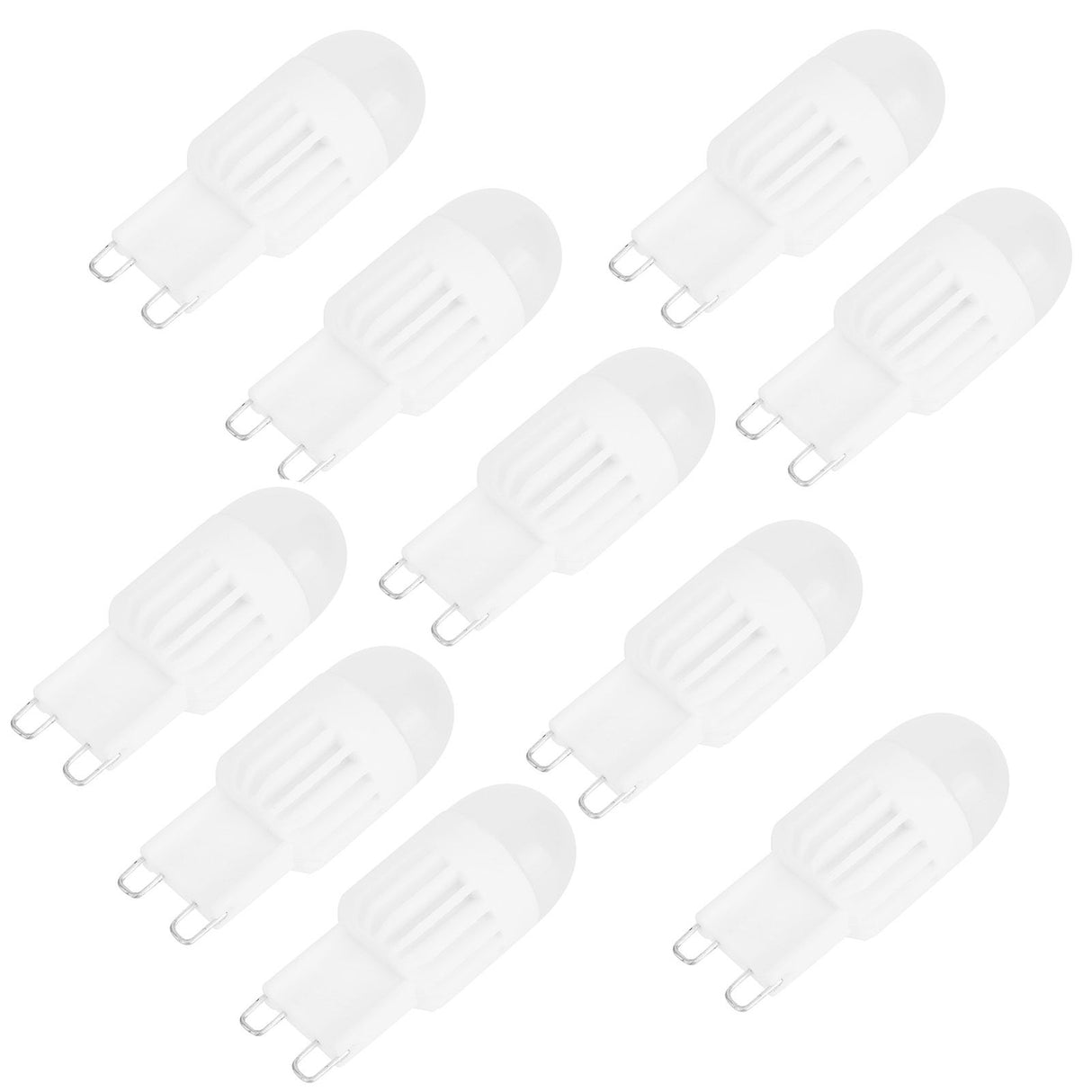 10Pcs G9 Bulbs 3W 5LED Bi Pin Light Source for Chandelier Ceiling Light Warm White 110V