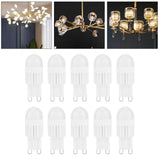 10Pcs G9 Bulbs 3W 5LED Bi Pin Light Source for Chandelier Ceiling Light Warm White 110V - Extra Image