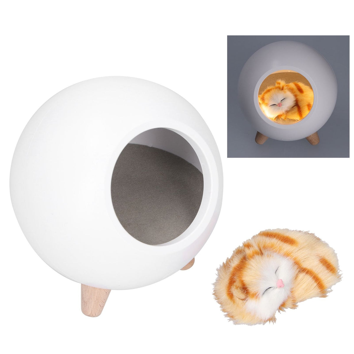 LED Night Light USB Charging Cute Pet House Touch Dimming Kid Baby Bedside Decoration Gift Lamp