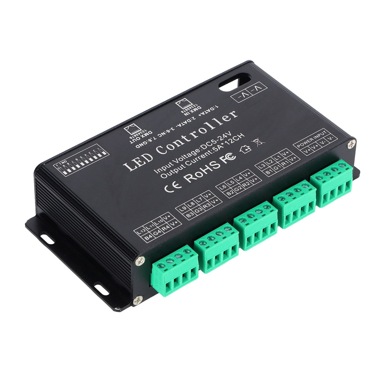 12 Channel DMX Constant Decoder RGB LED Light Strip Controller DMX512 Decoder DC5-24V