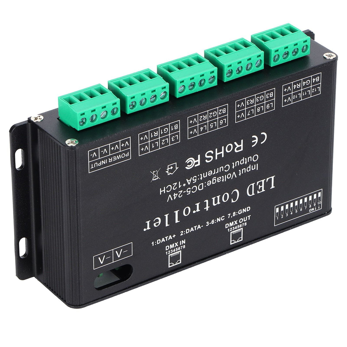 12 Channel DMX Constant Decoder RGB LED Light Strip Controller DMX512 Decoder DC5-24V