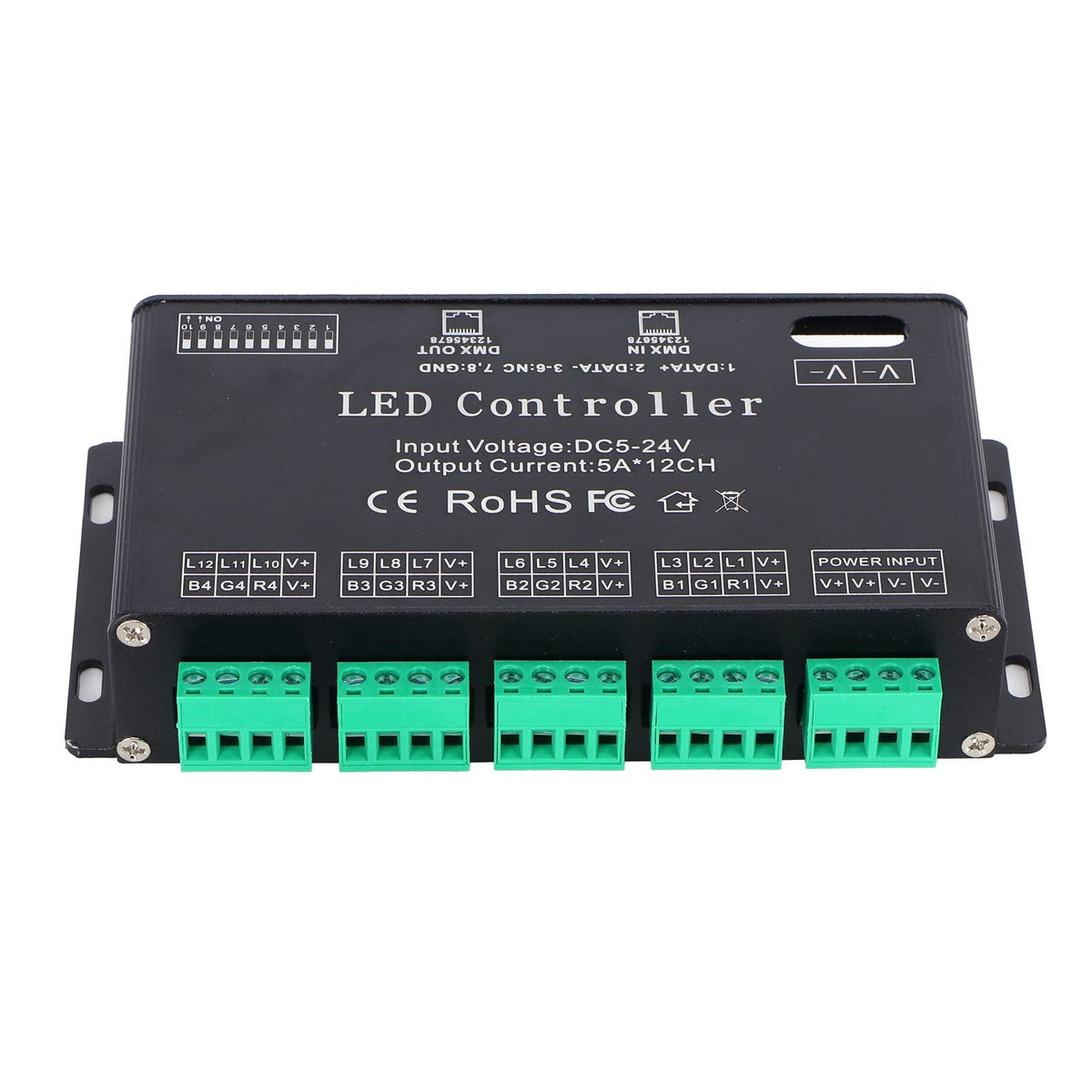 12 Channel DMX Constant Decoder RGB LED Light Strip Controller DMX512 Decoder DC5-24V