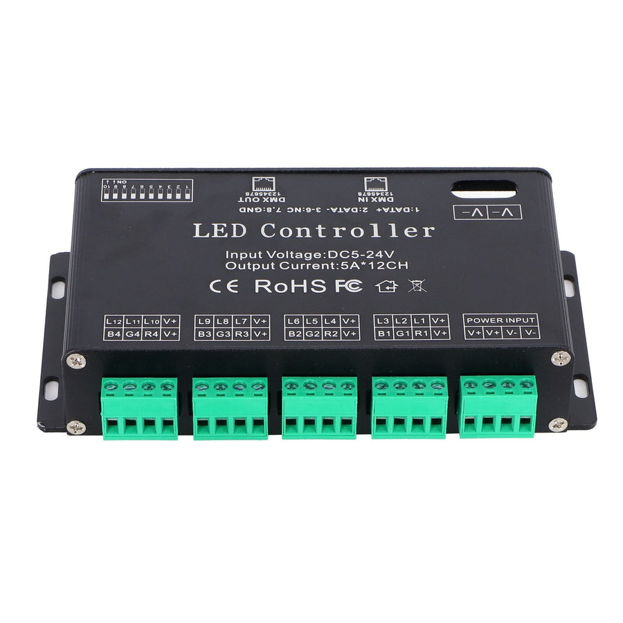 12 Channel DMX Constant Decoder RGB LED Light Strip Controller DMX512 Decoder DC5-24V
