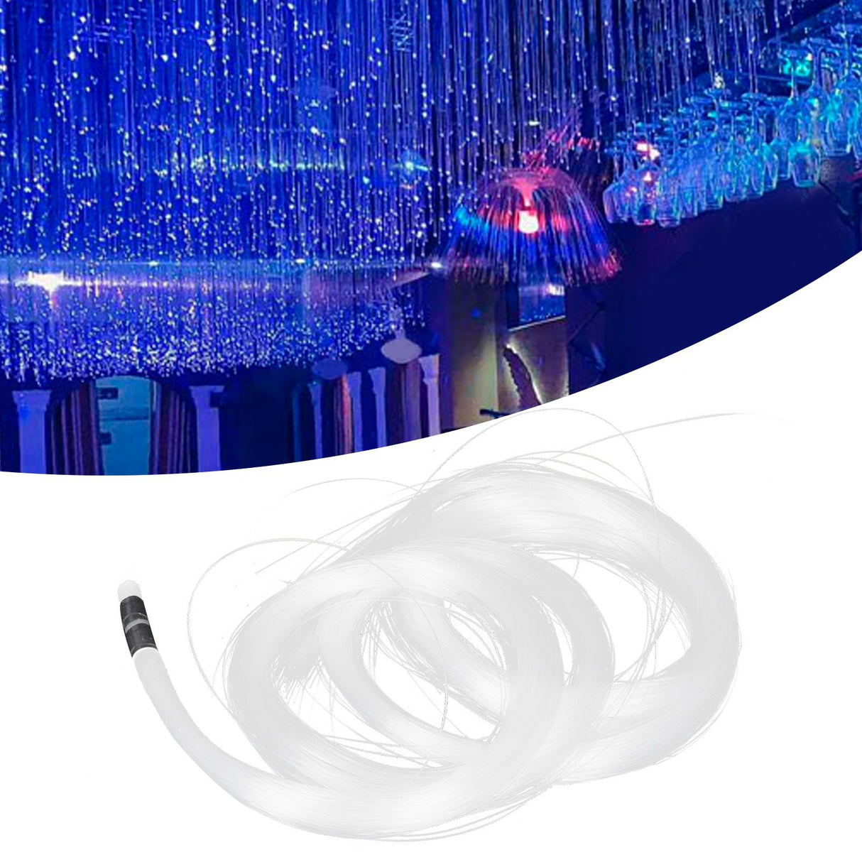 200Pcs 3 Meters Optical Fiber Cable PMMA Plastic Glowing Optical Fiber Curtain Decoration