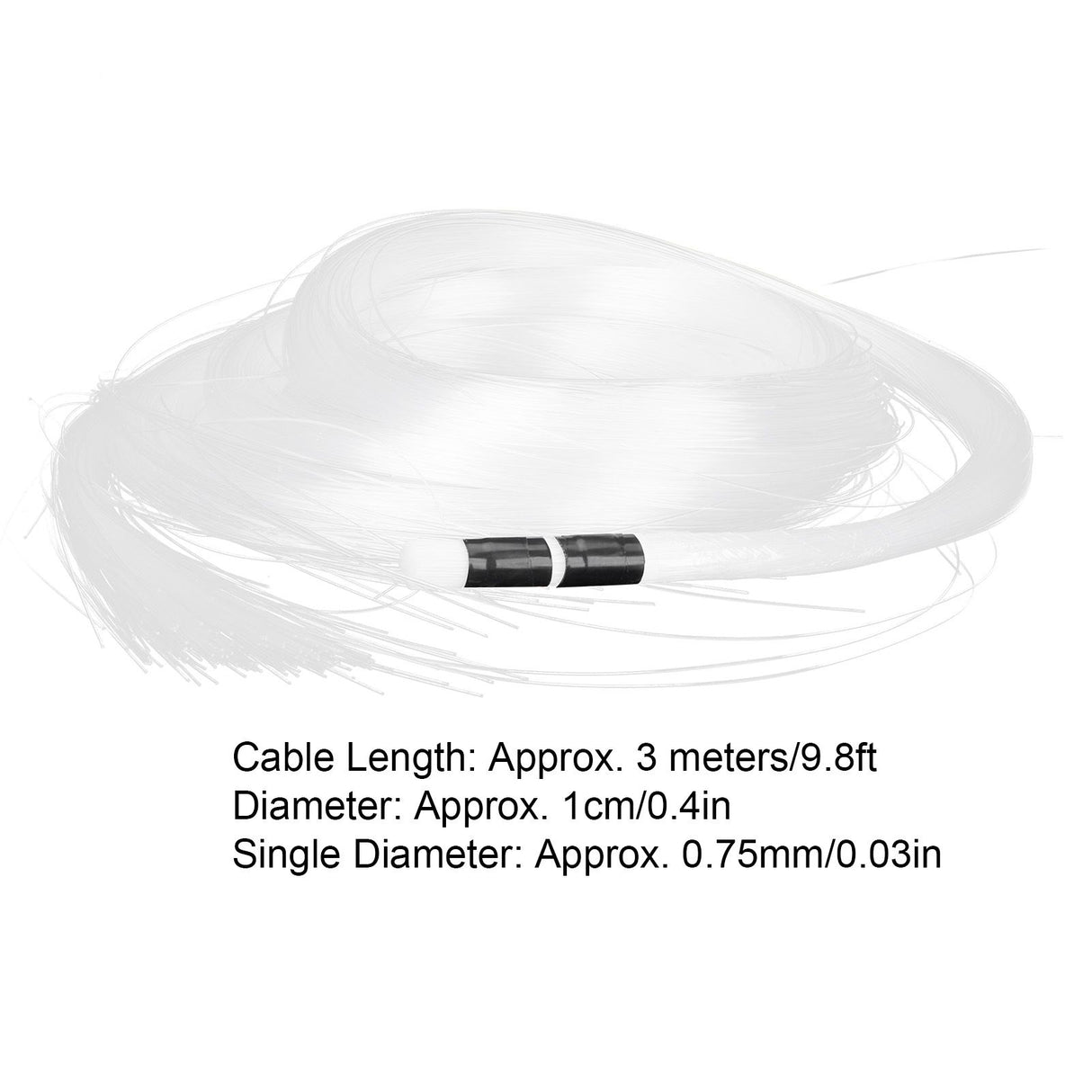 200Pcs 3 Meters Optical Fiber Cable PMMA Plastic Glowing Optical Fiber Curtain Decoration