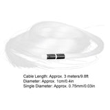 200Pcs 3 Meters Optical Fiber Cable PMMA Plastic Glowing Optical Fiber Curtain Decoration