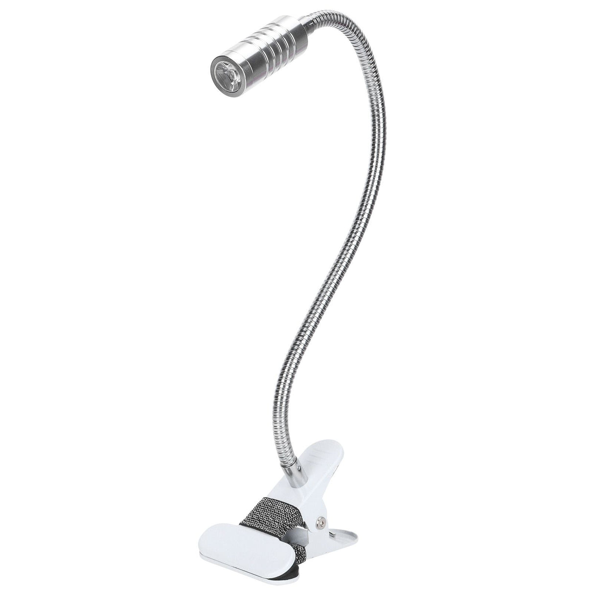 USB Powered ClipOn Desk Lamp Home LED Reading Flexible Table Lamp Silver Warm Light