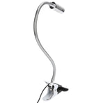 USB Powered ClipOn Desk Lamp Home LED Reading Flexible Table Lamp Silver Warm Light