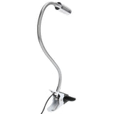 USB Powered ClipOn Desk Lamp Home LED Reading Flexible Table Lamp Silver Warm Light - Top-Down View