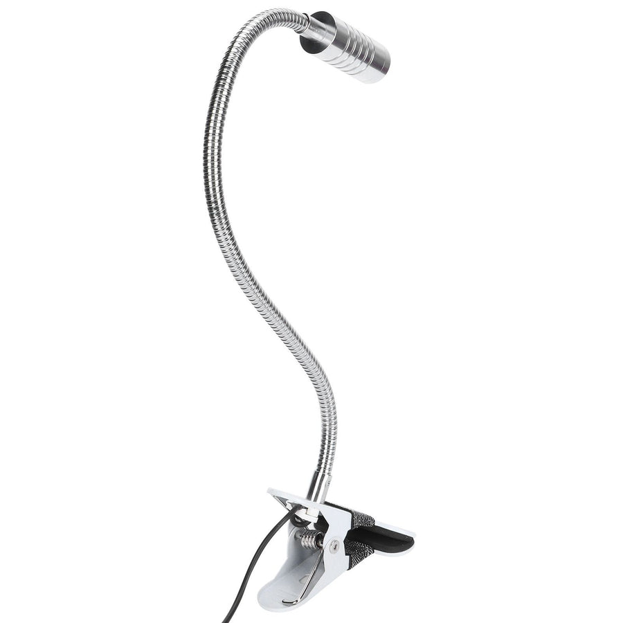 USB Powered ClipOn Desk Lamp Home LED Reading Flexible Table Lamp Silver Warm Light
